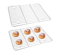TESSTSY 2 Pièces Grille de Refroidissement, 29.3x22.3x1.5 cm Grille Patisserie, Grilles de Refroidissement Rectangulaires en Acier Inoxydable, pour Refroidir Gâteaux, Biscuits et Pain