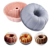 TESSTSY 2 Pièces Moule Kouglof, Moule Cake 25 cm, Moulel Kouglof Silicone, Moules Baba Au Rhum, Moules à Kouglof, Moul Savarin, Moul à Kouglof en Silicone, pour Gâteaux, Gelée, Pain