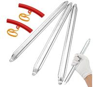 TESSTSY 3 Pièces Demonte Pneu 30cm Outil Levier de Pneu en Acier Au Manganèse avec 3 Jantes Protecteurs, Kit Remplacement Pneu Métal Levier de Pneu de Vélo pour Les Motos, Les Vélos et Les Voitures