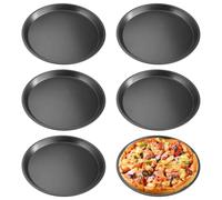 TESSTSY 6 Pièces Plaque Pizza Four, Plateau de Pizza Rond pour Cuisson Diamètre 20 cm, Revêtement Antiadhésif pour Un Démoulage Facile, Un Nettoyage Facile et Une Résistance Aux Températures éLevées