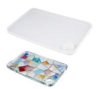 TESSTSY Moule Plateau Resine Epoxy 31x21.5x1.1 cm, Moule Resine Epoxy Plateau Rectangulaire, Silicone Plateau Decoratif Rectangulaire, pour Cadeau de Bricolage, Dessous de Verre, Assiettes à Fruits