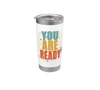 Test Day Exam Affirmation Teacher You Ready Student Retro Gobelet isotherme en acier inoxydable double paroi