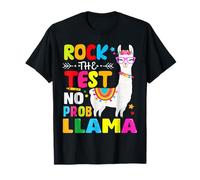 Test Day Rock The Test Teaching No Prob Lama Teacher T-Shirt