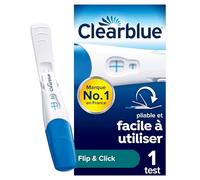 Clearblue Flip & Click test de grossesse à domicile pour femmes, pliable pour utilisation facile, teste l’hormone HCG, résultats précis et clairs en 3 minutes, 1 test