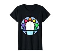 Test de Symbole de personnalité Ennéagramme Neuf Types de Personnalité T-Shirt Graphique avec Valeur, Femme, Noir, S