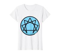 Test de Symbole de personnalité Ennéagramme Neuf Types de Personnalité T-Shirt Graphique avec Valeur, Femme, Blanc, XL