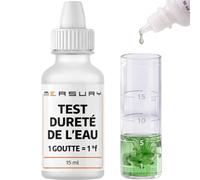 Test Dureté de l'Eau, Test TH Dureté Eau, Testeur Dureté Eau, Testeur TH | Fabriqué en Allemagne - Kit Test Dureté Eau Adoucisseur à Gouttes en Degrés Français, 1 Goutte = 1 °f - Mesure Calcaire