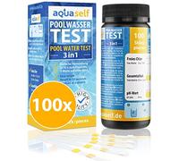 Test eau Piscine 3en1 - Chlore, pH et alcalinité - 100 bandelettes | Bandelettes d'analyse de l'eau