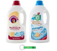 Test Pack lessive Marseille Spuma Di Sciampagna 1 x 1215 ml + Chanteclair 1 x 1260 ml + Porte-clés Beni Culinari gratuit
