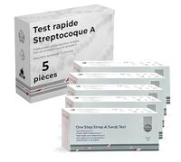 Test Rapide Streptocoque A - 5 Pièces | Écouvillon Pharyngé | Résultats 10 Minutes | Dès 3 Ans