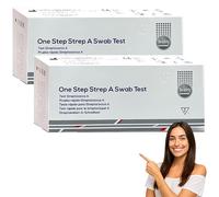Test Rapide Streptocoque A Domicile - Lot 2 Pièces | Écouvillon Pharyngé Détection Groupe A | Résultats 10 Minutes | Haute Précision | Facile à Utiliser