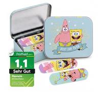 [ Test SEHR GUT, Note 1.1 *] SpongeBob Pansements pour enfants - Boîte métallique - 24 Pansements - Design mignon - Boîte de rangement pour pansements d'enfants