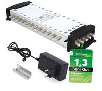 [ Test très bien *] Commutateur multiple ZEHNDER 5/24 pour LNB Quattro & Quad LNB, commutateur multiple pour 1 satellite & 24 participants (TV, récepteur satellite), répartiteur satellite numérique