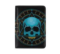 Testa Di Teschio Arte Geometrica Détenteur d'un Passeport Titulaire Etui en Cuir Véritable Couverture de Passeport pour Voyage Hommes Femmes
