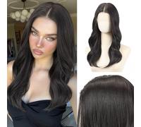 testar Noire 13×6 Perruque Frontale en Dentelle, Longue Body Wave pour Femmes Blanches, Perruque en Fibre Synthétique Résistante à la Chaleur, 55 cm, pour Quotidien & Cosplay