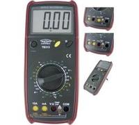 Testboy 313 Multimètre numérique (protection de plage automatique, grand écran LCD avec rétroéclairage, mesure de température, CAT III 600 V, boîtier en plastique ABS), rouge/noir