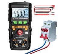 Tester multimètre - 4.69x2.29x1,5 pouces outil de mesure électronique pour la réparation, compteur de courant de tension de 4000 comptages avec diffusion de voix automatique, équipement de sortie du m