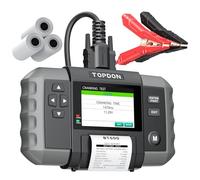 Testeur Batterie Voiture 12V 24V, TOPDON BT600 Testeur de Batterie et Alternateur pour Auto, Analyseur de Batterie avec Imprimante, Câble 1,8 m, écran Couleur 3,5" pour Camion Moto ATV SUV Yacht