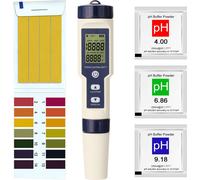 testeur combiné multiparamètre professionnel 5 en 1 PH/EC/TDS/salinité/thermomètre Testeur numérique multifonctions de la qualité de l'eau