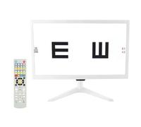 Testeur D'Acuité Visuelle 18,5" éQuipement D'OptoméTrie Mural pour Fonction Visuelle avec TéLéCommande Distance RéGlable 1-7M pour Ophtalmologie HospitalièRe Examen Vue Chez L'Opticien(White)