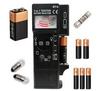 Testeur d'ampoules et de fusibles 3 en 1 - Outil de test multifonction AAA, AA - 9 V - Code couleur - Facile à utiliser, compact, portable, analogique