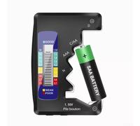 Testeur de batterie numérique avec écran LCD graphique à barres pour piles AA, AAA, C, D, N, 9 V (PP3/6F22), et piles bouton 1,5 V - Boîtier ABS, 92 x 63 x 14
