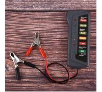 Testeur de batterie - Universel - 12V - Affichage à 6 LED - Couleur Gris - Sécurisé sans étincelles