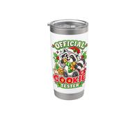 Testeur de biscuits officiel pour Noël raton laveur Gobelet isotherme en acier inoxydable double paroi