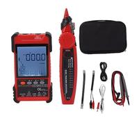 Testeur de câble réseau multifonction, multimètre numérique, écran LCD, kit de recherche de fil réseau pour le traçage de câbles métalliques, traceur de fil Ethernet électrique (Rouge)