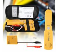 Testeur de câble réseau pour localisateur de ligne Rj11 Toner avec traceur de fils électriques, plage de réception 100-300 kHz, PVC jaune + outil en métal dans une pochette pour techniciens et