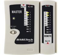 BASEtech Testeur de câbles BT-100 Adapté à RJ-45, RJ-11