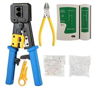 Testeur de câbles réseau, Kit d'outils de sertissage RJ45, testeur de câbles Cat6, sertisseuse pour RJ45/RJ12 régulier