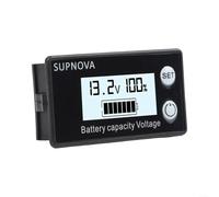 Testeur de capacité de batterie et de tension avec alarme pour batteries au lithium, acide et lithium fer (8-100 V, blanc)