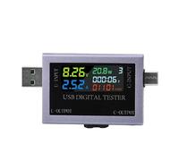 Testeur de capacité USB + Type-C DC 4,5-50 V 0-8 A, voltmètre numérique multifonction, ampèremètre, wattmètre, module d'alimentation, testeur charge(USB TYPE-C)