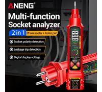 Testeur de circuit électrique ANENG VD808, détecteur numérique de disjoncteur, testeur de polarité de tension AC/DC, détecteur de fuite de courant, pour électricien domestique Red EU Plug