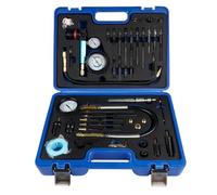 Testeur de compression 46 pièces - Testeur de perte de pression - Compatible avec les moteurs diesel et essence - Pour la plupart des voitures, camions, motos (boîte bleue) Hopzty