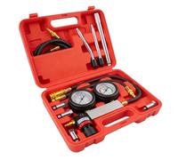 Testeur De Compression, Coffret De Compressiomètre Set, Kit De Testeur De Fuite De Cylindre, Avec Tige D'extension, Double Manomètre Pour Vérification De Pression Et Test De Taux De Fuite, Rouge