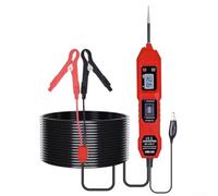 Testeur de courant de voiture multifonction avec écran LCD 3,5-36 V - Détecteur de tension sans contact pour diagnostic électrique de voiture - Câble de 4,5 m - Outil de testeur de rotation (rouge)