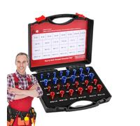 Testeur de filetage pour écrous et boulons - 26 pièces - Outil de mesure portable pour mécaniciens techniques et charpentiers identification rapide des fixations