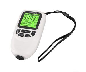 Testeur de peinture numérique Fe/NFe Sonde LCD (blanc) | Détection automatique Fe/NFe, plage de 0 à 2000 µm, résolution de 1 µm, analyse statistique, valeurs précises