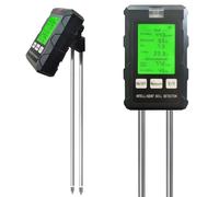 Testeur de pH du Sol 6 en 1, Hygrometre Plante pour Sol/humidité/ph/température/lumière/humidité ambiante, avec Double Sonde et Pliable à 90 ° écran LCD pour Jardin pelouse et Plantes d'intérieur