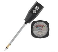 Testeur de pH du sol et humidimètre portable pour analyse du sol de jardin et pelouse avec grand écran pour une lecture facile (15 cm)