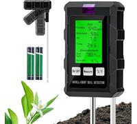 Testeur de pH et d'humidité du sol 6 en 1 à double sonde for plantes avec humidité du sol, pH, température, fertilité, intensité lumineuse, humidité ambiante, testeur de sol for jardinage et agricultu