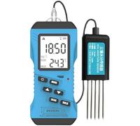 Testeur de pH et d'humidité du sol - Outil d'analyse du sol 5 en 1 pour les nutriments, la CE, la température et l'humidité - Écran LCD rétroéclairé pour une utilisation en extérieur