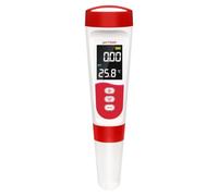 Testeur de pH numérique 5 en 1 pour tester la qualité de l'eau - mesure du pH/température/sel, écran LCD rétroéclairé et guidage vocal, stylo testeur étanche rechargeable