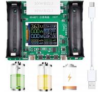 Testeur de piles LCD Rosfix pour cellules 18650 | Mesure de la capacité & de la résistance | Fonction de charge USB-C | 3 modes de fonctionnement | Testeur professionnel