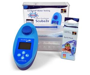 Testeur de piscine électronique SCUBA 3s + Pack de recharge - Transfert de données NFC Connexion à l'application Indicateur de signal lumineux - Mesure 11 paramètres d'eau - Incl. 60 pastilles pour