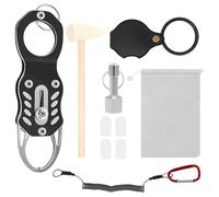 Testeur de poche pour pièces - Kit de test de pièces en acier inoxydable de 12 cm, loupe avec pince A, outil à longue queue pour détecteur de métaux compact portable |