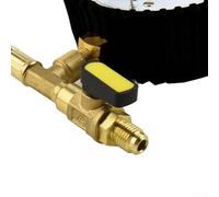 Testeur de pression d'azote pour jauge CVC avec connecteur en laiton 1/4 SAE pour climatisation réfrigération fuite compatible avec R134a R22 R