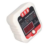 Testeur de Prise de Fuite électrique, Testeur de Prise de Fil de Terre LCD Blanc 10A 16A Affichage Numérique Applicable pour électricien (Prise UE 220V)